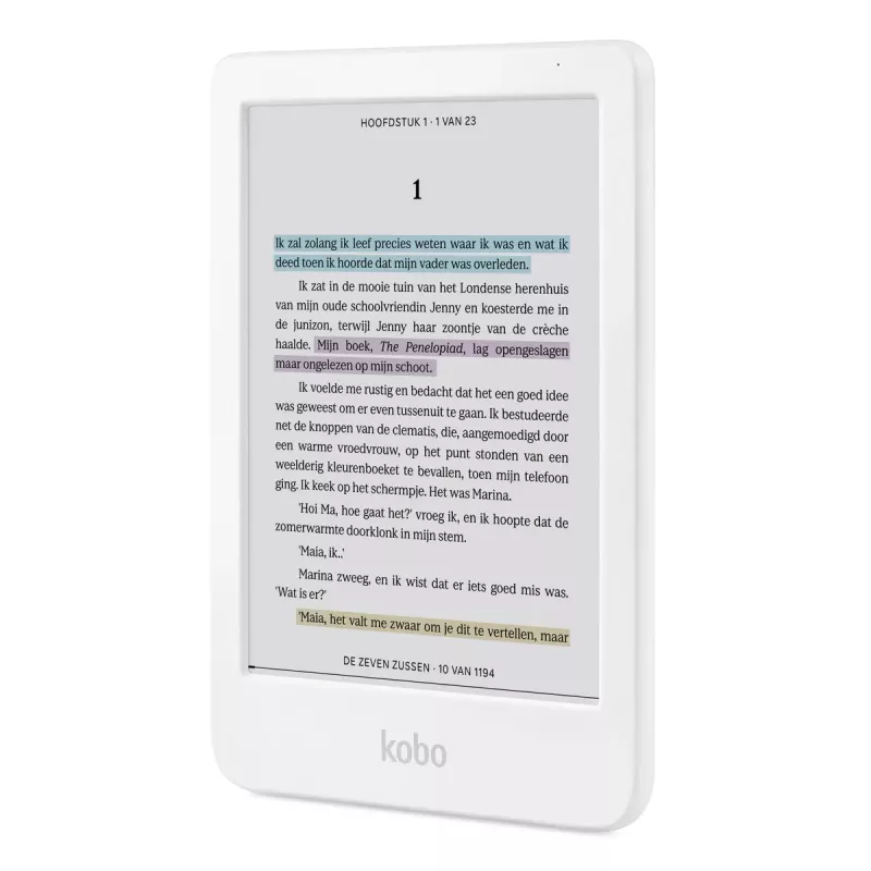E-bookreader Kobo Clara Colour N367 – 6 inch E Ink Kaleido touchscreen, 16 GB, Wi-Fi, Bluetooth, wit