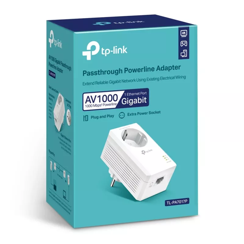 TP-Link TL-PA7017P PowerLine netwerkadapter 1000 Mbit/s Ethernet LAN wit 1 stuk