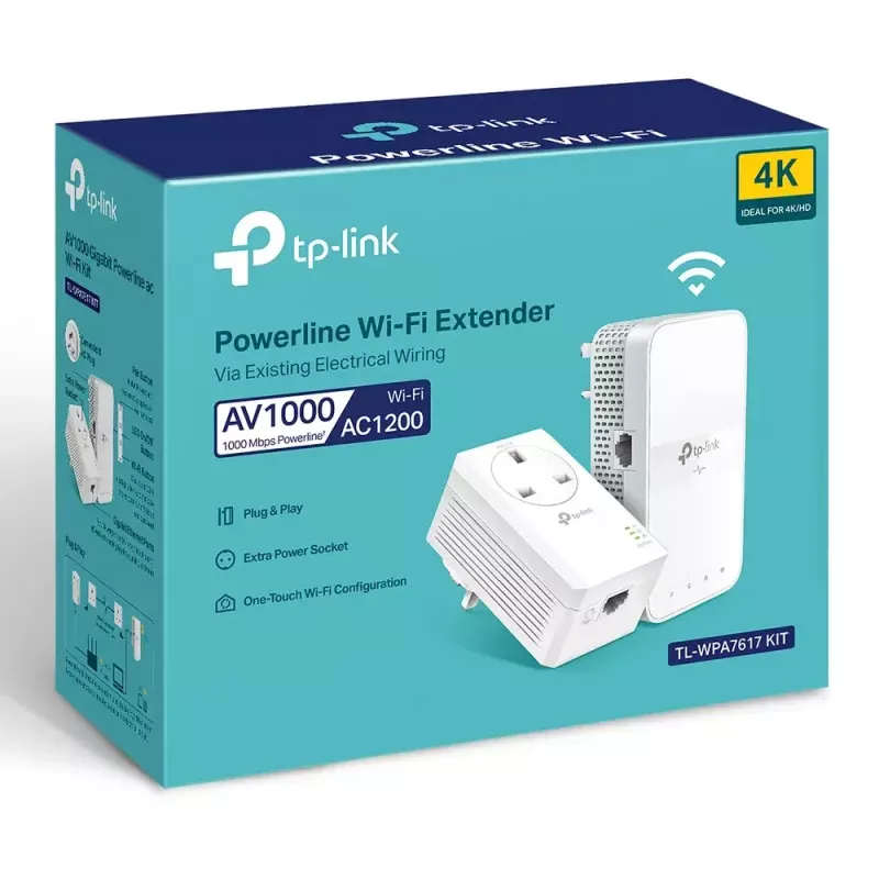 TP-Link TL-WPA7617 KIT PowerLine netwerkadapter 1200 Mbit/s Ethernet LAN Wi-Fi wit 2 stuks