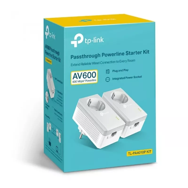 TP-Link Passthrough Powerline 600 starterkit, TL-PA4010PKIT, 600 Mbit/s