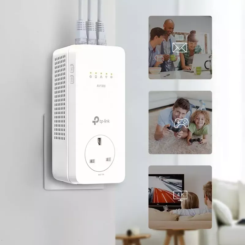 TP-Link TL-WPA8631P PowerLine netwerkadapter 300 Mbit/s Ethernet LAN Wi-Fi wit 1 stuk