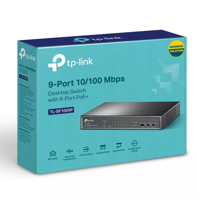 TP-Link 9-poorts 10/100Mbps desktop-switch met 8-poorts PoE+
