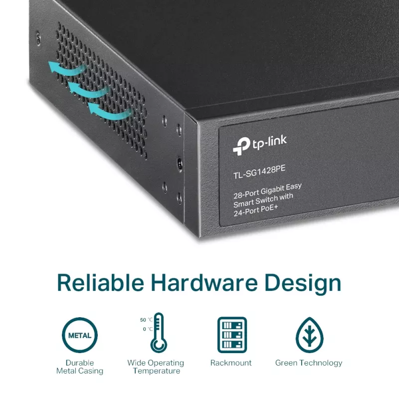 Managed switch TP-Link TL-SG1428PE 28-poorts Gigabit met 24-poorts PoE+