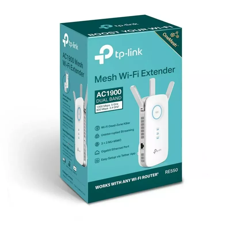 TP-Link RE550 netwerkversterker netwerkzender en -ontvanger wit 10, 100, 1000 Mbit/s