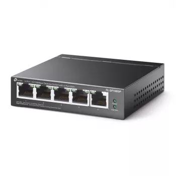 TP-Link 5-poorts 10/100Mbps desktop PoE-switch met 4-poorts, unmanaged, Fast Ethernet (10/100), fullduplex, Power over Ethernet (PoE)
