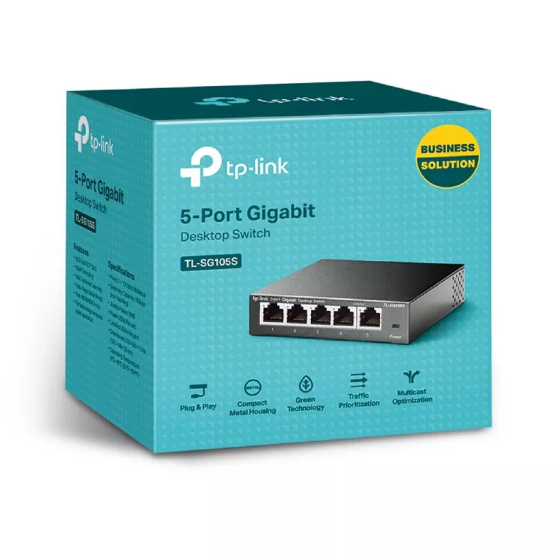 Unmanaged switch TP-Link TL-SG105S 5-poorts 10/100/1000Mbps