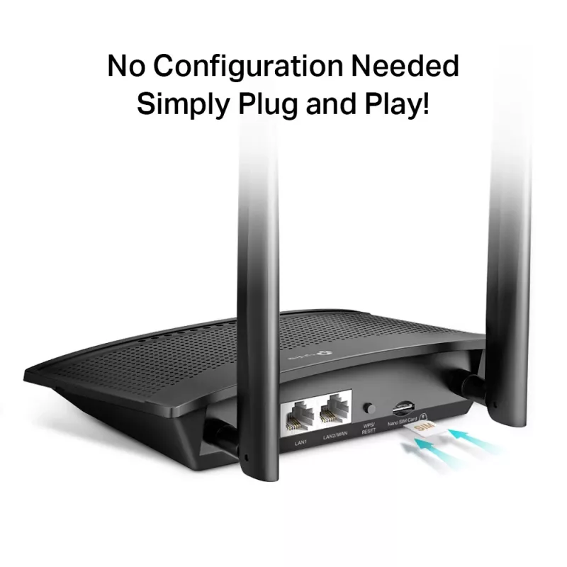 TP-Link TL-MR100 WLAN-router Fast Ethernet single-band (2,4 GHz) 4G zwart