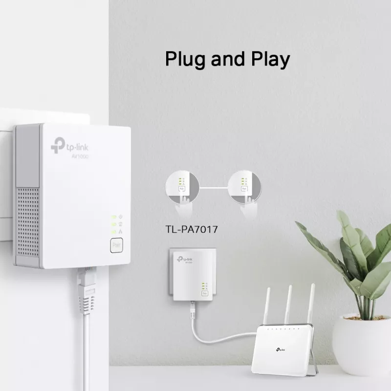 TP-Link TL-PA7017 KIT PowerLine-netwerkadapter 1000 Mbit/s Ethernet LAN wit 2 stuks