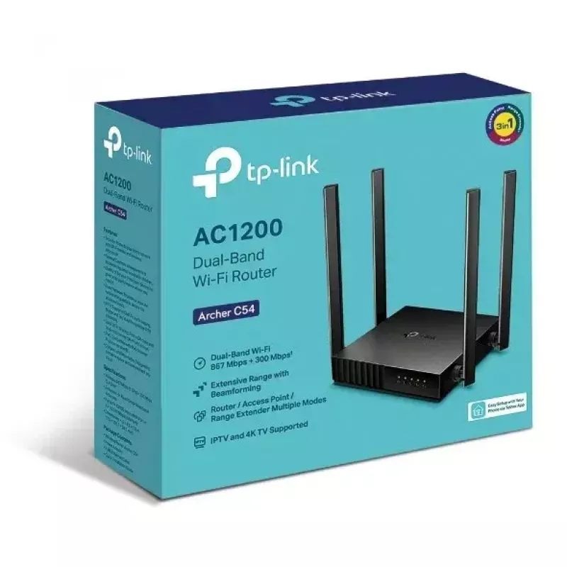 TP-Link Archer C54 WLAN-router Fast Ethernet dualband (2,4 GHz / 5 GHz) zwart