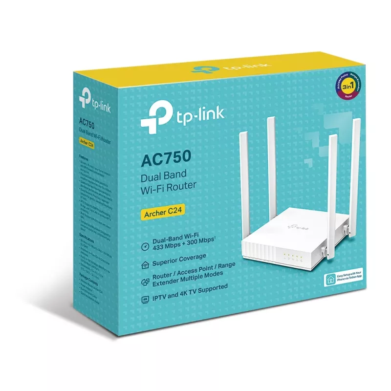 TP-Link ARCHER C24 WLAN-router Fast Ethernet dualband (2,4 GHz / 5 GHz) wit
