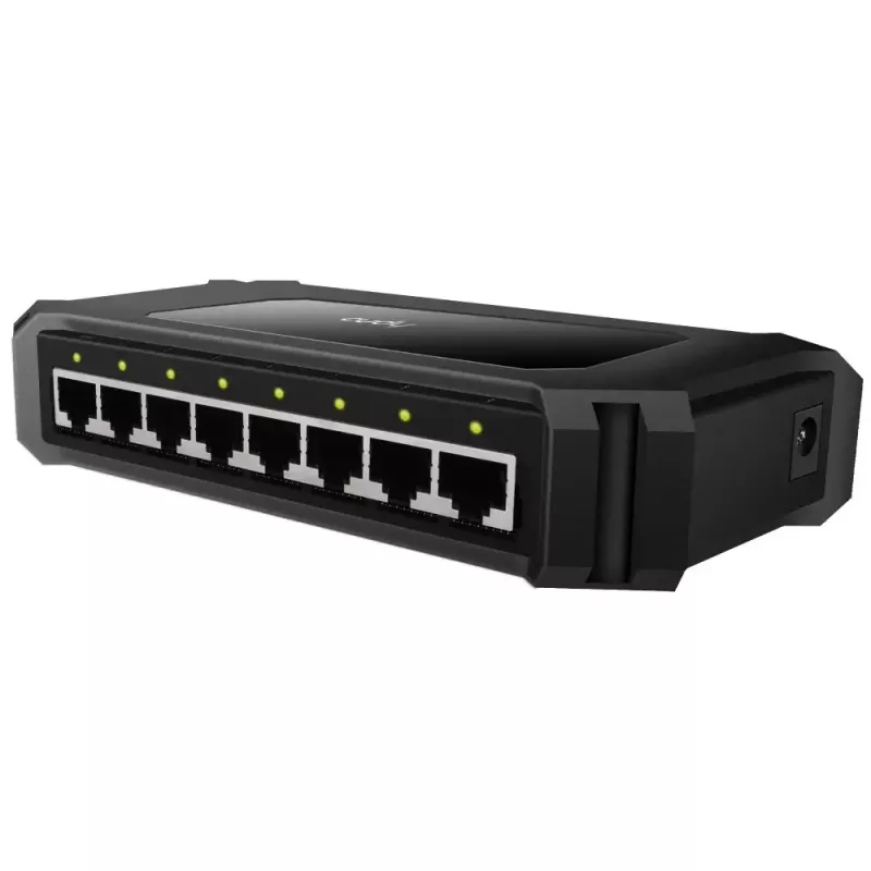 Netwerkswitch Cudy GS108D 8-poorts Gigabit Ethernet (10/100/1000), 16 Gbit/s switching, DC 5V, desktop, zwart
