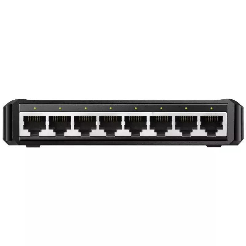 Netwerkswitch Cudy GS108D 8-poorts Gigabit Ethernet (10/100/1000), 16 Gbit/s switching, DC 5V, desktop, zwart