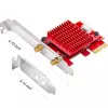 Interne WLAN/Bluetooth PCIe-netwerkkaart Cudy WE3000S — triband 2.4/5/6 GHz, Intel AX210, Bluetooth 5.2, 2400 Mbit/s, full-height/low-profile