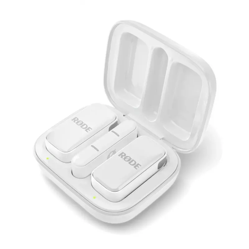Clip-on-microfoon RØDE Wireless Micro — draadloze USB-lavalier, 20–20000 Hz, 24-bit, 100 m bereik, wit