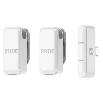 Clip-on-microfoon RØDE Wireless Micro — draadloze USB-lavalier, 20–20000 Hz, 24-bit, 100 m bereik, wit