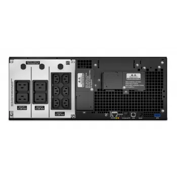 APC Smart-UPS On-Line SRT6KRMXLI - 6kW/VA, 6x C13 + 4x C19 + vaste bedrading 1-fase-uitgang, rackmontage, geïntegreerde NMC