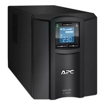 APC Smart-UPS C, Line Interactive, 2000VA, Tower, 230V, 6x IEC C13+1x IEC C19 uitgangen, USB- en seriële communicatie, AVR, grafische LCD