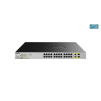 D-Link 24-poorts desktop Gigabit unmanaged PoE-switch met 2 x 100/1000Mbps combo-poorten