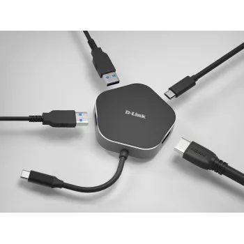 D-Link 4-in-1 USB-C-hub met HDMI en Power Delivery