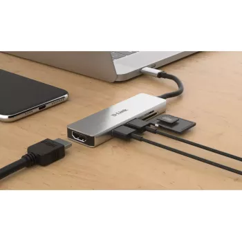 D-Link 5-in-1 USB-C-hub met HDMI en SD/microSD-kaartlezer