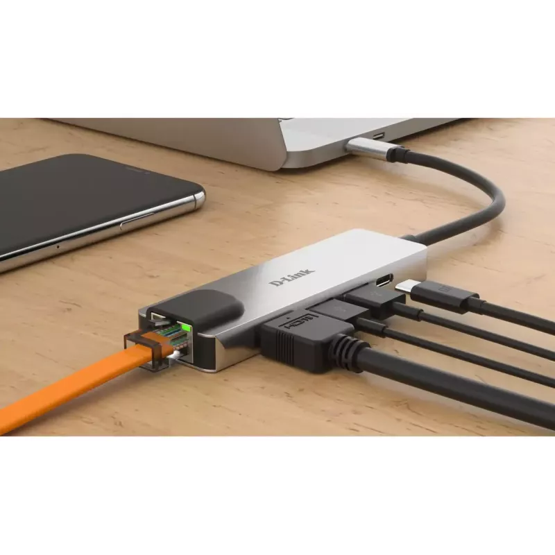 D-Link 5-in-1 USB-C-hub met HDMI/Ethernet en Power Delivery