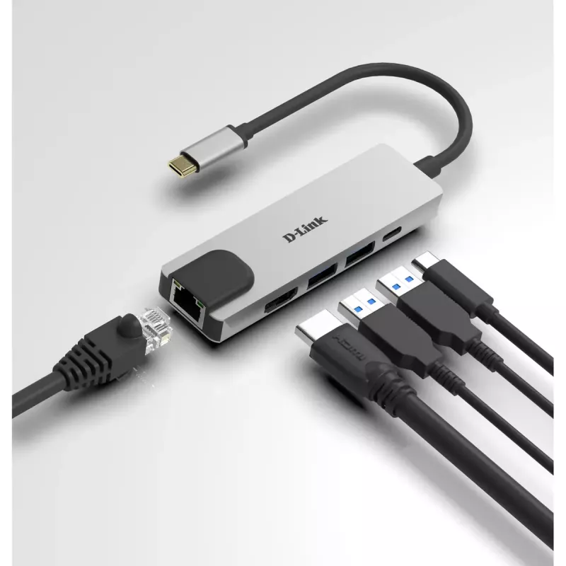 D-Link 5-in-1 USB-C-hub met HDMI/Ethernet en Power Delivery