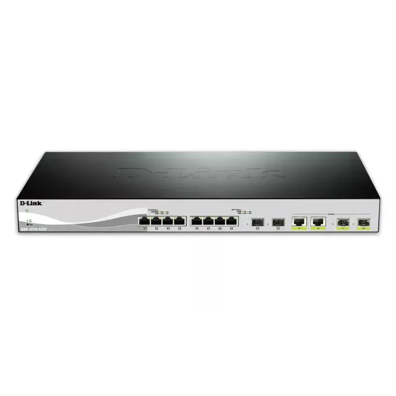 D-Link DXS-1210-12TC/E netwerkswitch managed L2 10G Ethernet (100/1000/10000) 1U zwart, zilver