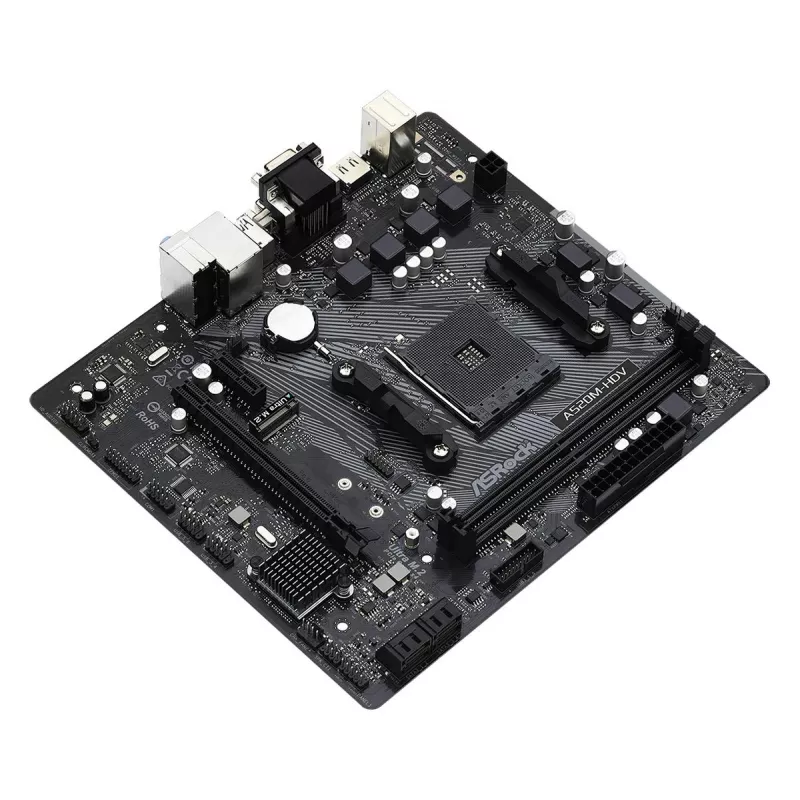 ASRock moederbord A520M-HDV AM4 AMD A520 2 x DDR4 USB 3.2 SATA 3 7.1ch HD audio mATX