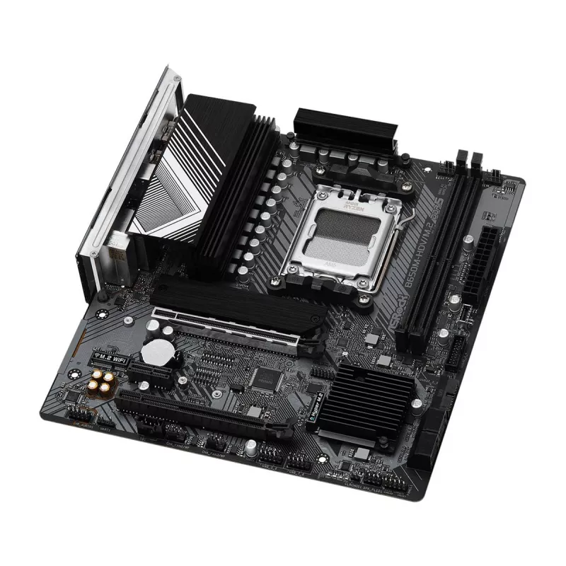 Moederbord ASRock B650M-HDV/M.2 micro ATX — AMD B650, socket AM5, DDR5, 2 geheugenslots, 64 GB, M.2 & SATA III