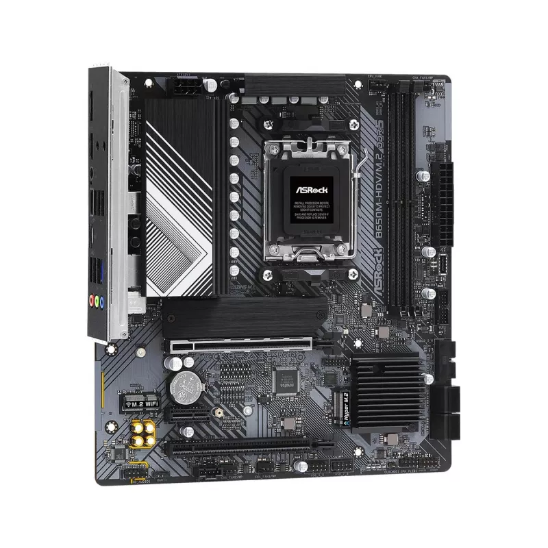 Moederbord ASRock B650M-HDV/M.2 micro ATX — AMD B650, socket AM5, DDR5, 2 geheugenslots, 64 GB, M.2 & SATA III