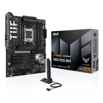 Moederbord ASUS TUF GAMING X870-PLUS WIFI — AMD X870, Socket AM5, ATX, DDR5, 4 DIMM, Wi-Fi 7, Bluetooth 5.4