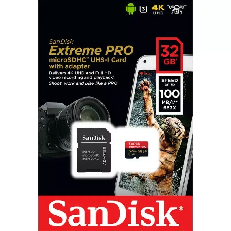 SanDisk Extreme Pro 32GB MicroSDHC UHS-I Class 10 geheugenkaart SDSQXCG-032G-GN6MA