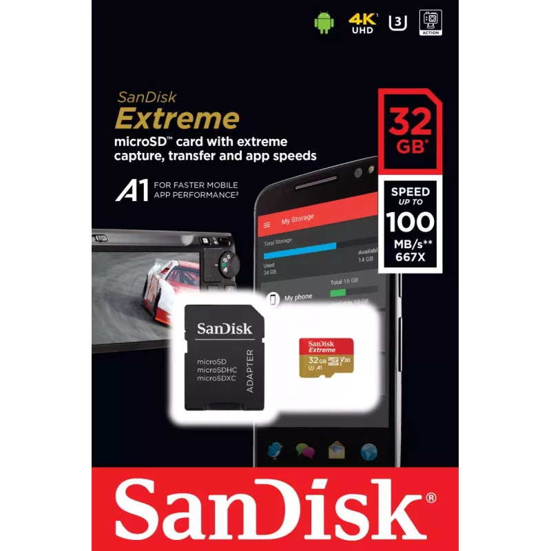 Flashgeheugen SanDisk 32 GB MicroSDHC UHS-I Class 10 SDSQXAF-032G-GN6MA