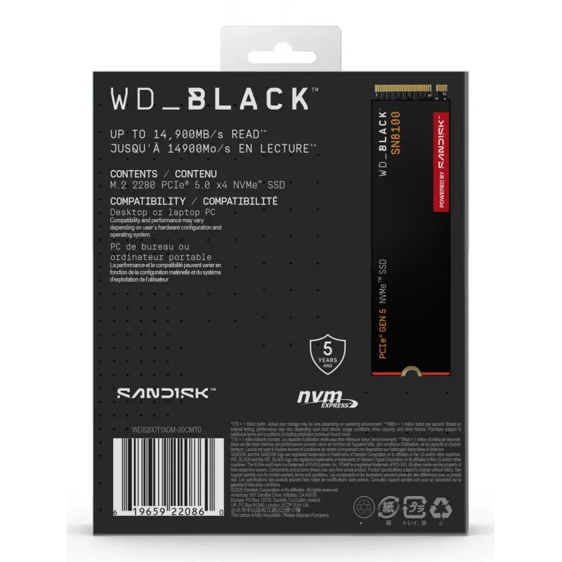 WESTERN DIGITAL SSD - WD_Black SN8100 - 2TB - M.2 2280