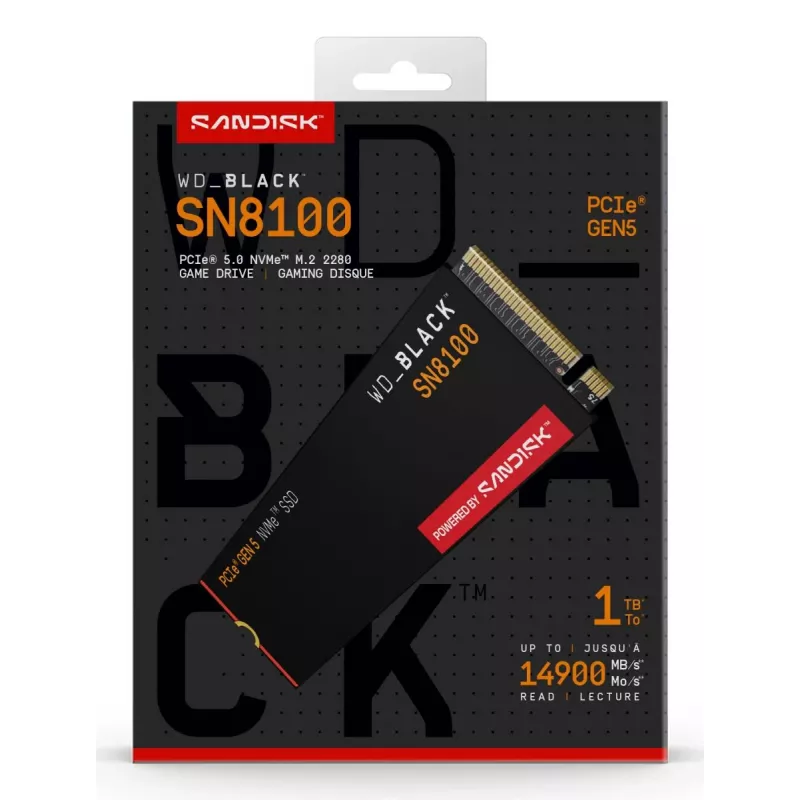 SSD Western Digital 1 TB M.2 PCI Express 5.0 zwart SN8100