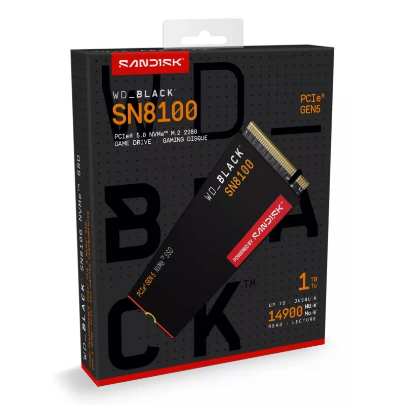 SSD Western Digital 1 TB M.2 PCI Express 5.0 zwart SN8100