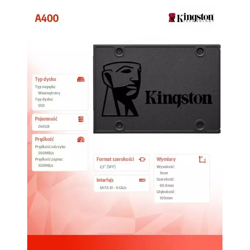 Kingston 240GB A400 SATA 3 2,5 inch interne SSD SA400S37/240G