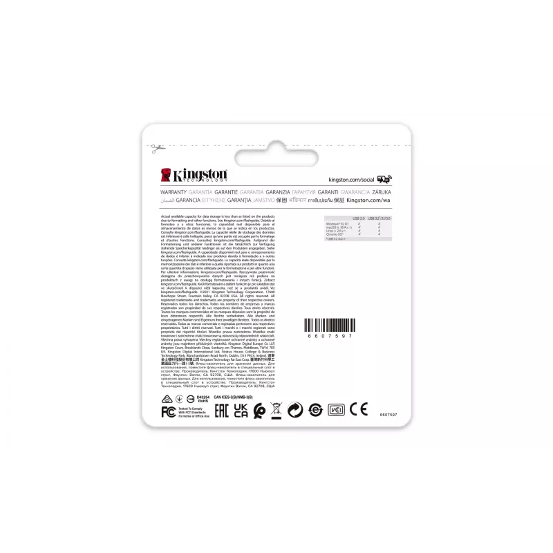Kingston Technology DataTraveler 64GB USB3.2 Gen 1 Exodia M (zwart + blauw)
