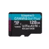 Kingston Technology 128 GB microSDXC Canvas Go Plus Gen4 200 MB/s A2 U3 V30-kaart + adapter