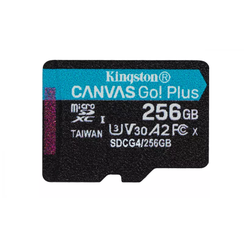 Kingston Technology 256GB microSDXC Canvas Go Plus Gen4 200MB/s A2 U3 V30-kaart + adapter