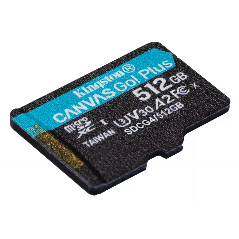 Kingston Technology 512GB microSDXC Canvas Go Plus Gen4 200MB/s A2 U3 V30-kaart + adapter