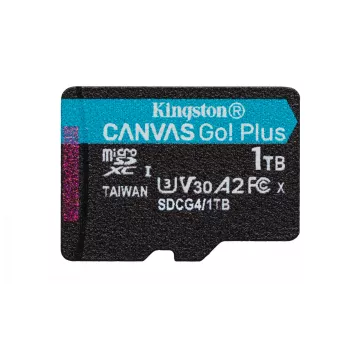 Kingston Technology 1TB microSDXC Canvas Go Plus Gen4 200MB/s A2 U3 V30-kaart + adapter