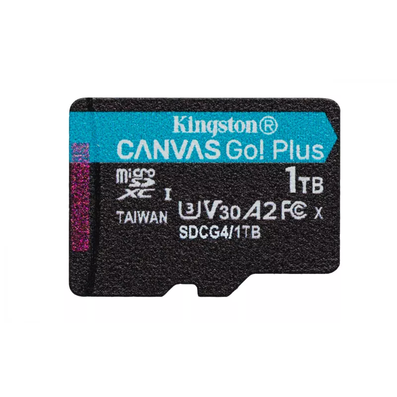 Kingston Technology 1TB microSDXC Canvas Go Plus Gen4 200MB/s A2 U3 V30-kaart + adapter