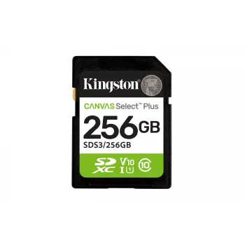 SDXC-geheugenkaart KINGSTON Canvas Select Plus Gen3 256GB SD UHS-I 150MB/s C10 U1 V10