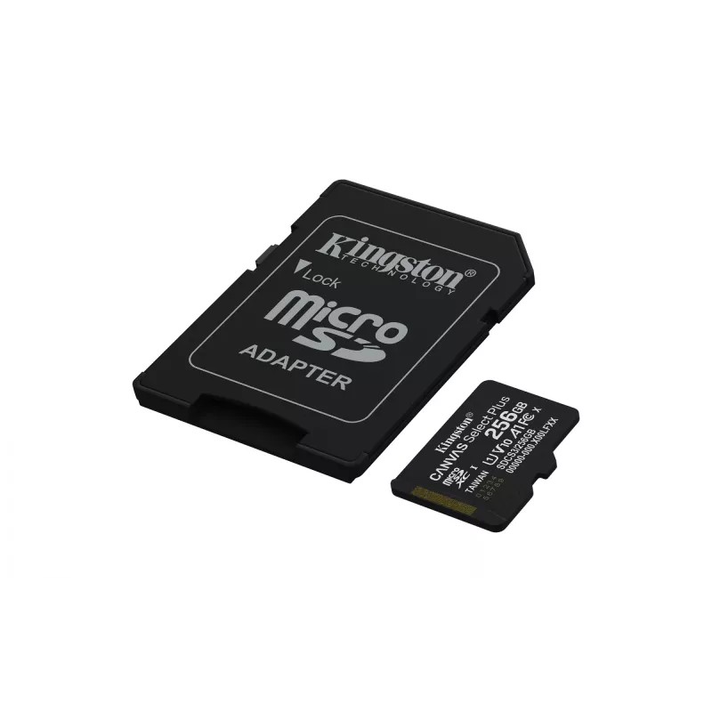 MicroSDXC-geheugenkaart KINGSTON 256 GB UHS-I Canvas Select Plus Gen3, Class 10, 150 MB/s, A1, V10