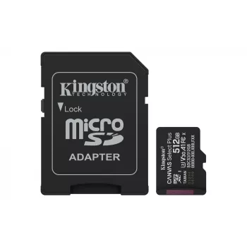 Kingston Technology 512 GB microSDXC Canvas Select Plus Gen3 150 MB/s A1-kaart + adapter