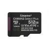 Kingston Technology 512 GB microSDXC Canvas Select Plus Gen3 150 MB/s A1-kaart + adapter