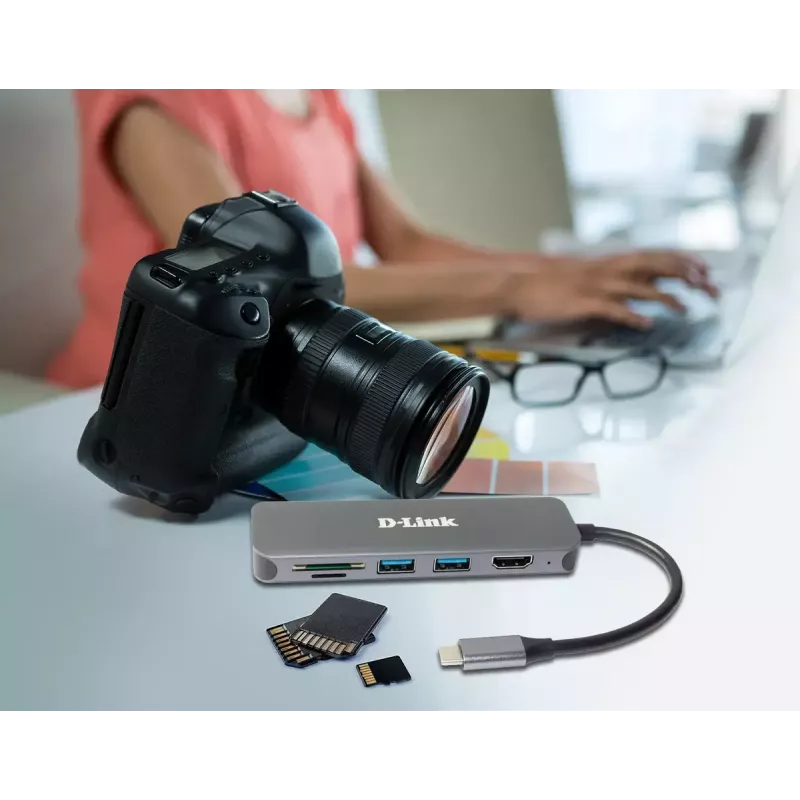 D-Link 6-in-1 USB-C Hub met HDMI/kaartlezer/Power Delivery