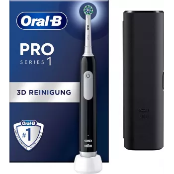 Oral-B Pro 1 Cross Action roterend-oscillerende tandenborstel voor volwassenen, Zwart