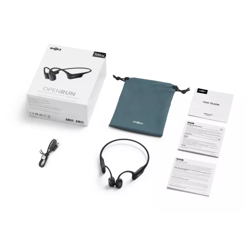 Headset Shokz OpenRun Mini — draadloze botgeleidings-sporthoofdtelefoon, IP67, Bluetooth 5.1, 480 min. accuduur